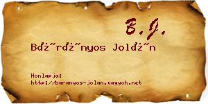 Bárányos Jolán névjegykártya